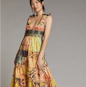 Anthro Geisha Designs Rosalinda Patchwork Maxi